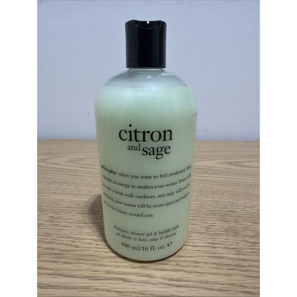 Philosophy Citron and Sage Shampoo Shower Gel & Bubble Bath FULL SIZE 16 oz NEW